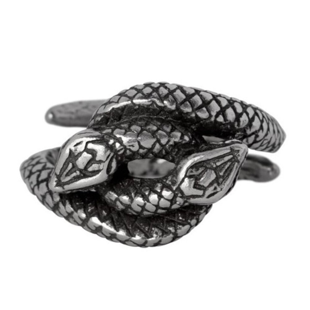 Alchemy Gothic Consprimus Ring Double Snakes Goth Punk Biker Unisex Pewter